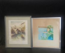Two framed and glazed signed limited edition prints. Largest H.66 x 55cm
