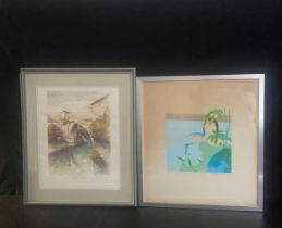 Two framed and glazed signed limited edition prints. Largest H.66 x 55cm