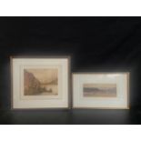 Two framed and glazed watercolours, lakescapes. H.38 x 42cm