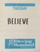 Beejoir (b.1979), a contemporary street art style screen print titled 'Believing Standard' hand