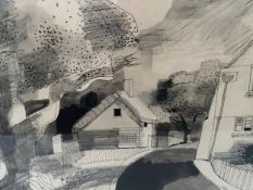 Henry Collins (1910-1994), a 20th century abstract ink and wash titled 'Fingringhoe Oak' 1962,