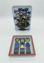 Stig Lindberg for Gustavsberg Sweden 1950's pottery vase and trinket dish ("Karneval series,