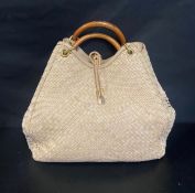 Salvatore Ferragamo 'Ceyla' braided beige leather bag, good overall condition, mint interior 37cm