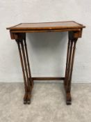 A nest of two Regency rosewood occasional tables on stretchered platform supports. H.75 W.50 D.