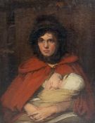 A 19th century oil on panel, portrait of a mother and child, gilt framed. 42.5 x 36cm