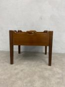 A Georgian style mahogany book table. H.43 W.50 D.40cm.