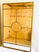 An architectural window style wall mirror in gilt metal frame. 110 x 70cm