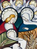 A Moorcroft wall plaque depicting The Nativity, numbered 3 from an edition of 50, dated 2012, by