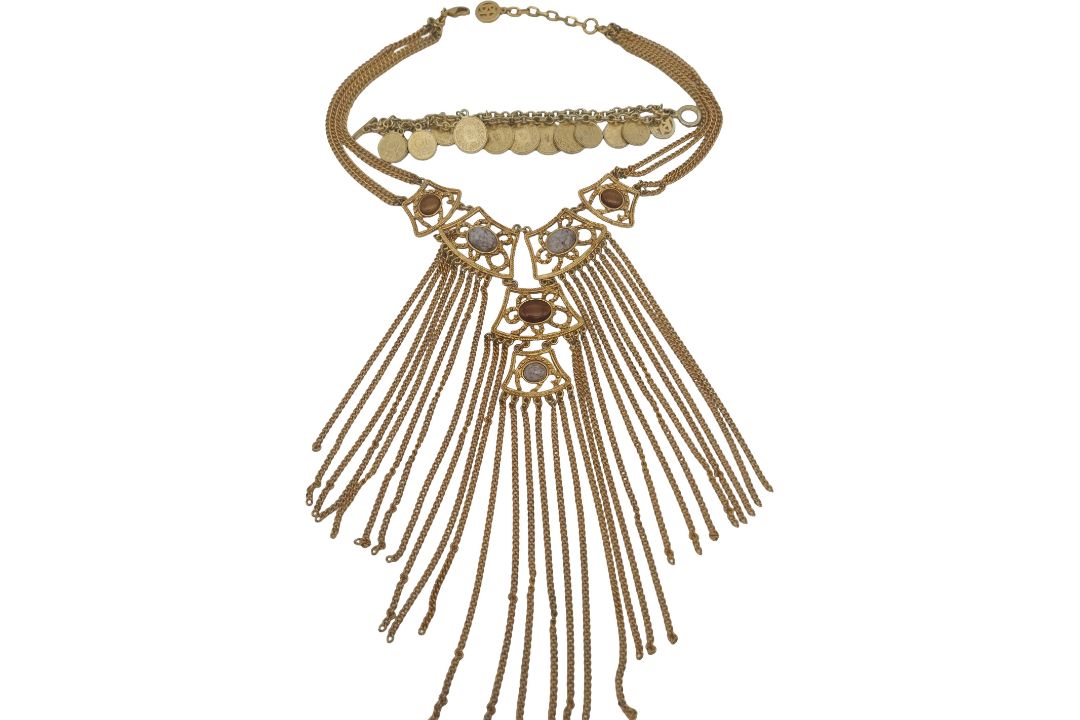 Ben-Amun coin necklace and bracelet (necklace connector link missing) Ben-Amun waterfall necklace - Image 7 of 9