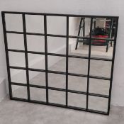 A contemporary wall mirror with coated metal frame. 75 x 85cm