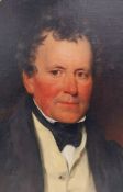 An oil on canvas laid on board, early 19th century portrait of a gentleman in gilt gesso frame. 73 x
