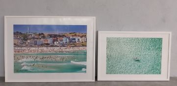 Two contemporary framed and glazed photographic giclee prints titled 'Boxing Day, Bondi' and 'Lone