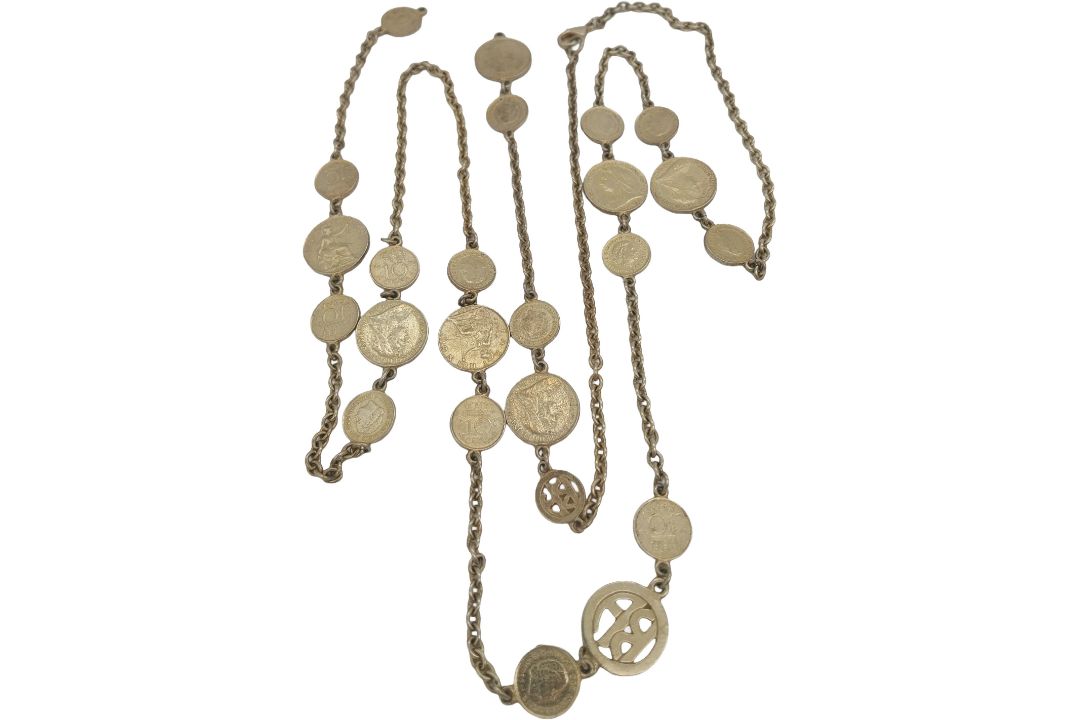 Ben-Amun coin necklace and bracelet (necklace connector link missing) Ben-Amun waterfall necklace - Image 5 of 9