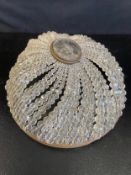 A vintage cut crystal basket style ceiling light with a gilt metal frame. Dia.30cm.