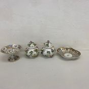A late 19th century Carl Thieme Dresden porcelain Marie Antoinette pattern compote or tazza hand