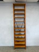 A mid-century Remploy Lundia Prefab Storage System open bookcase. H.243 W.64 D.31cm.
