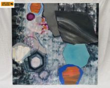 A large contemporary abstract oil painting on canvas titled 'Stepping Stones' from the 2010 Float