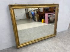 A large 19th century gilt framed wall mirror. 156x127cm.