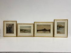 Four late 19th and early 20th century etchings titled 'South Door - Dryburgh Abbey', 'Westhaven of