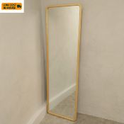 A contemporary natural ash framed R40 floor or wall mirror by OWL with stamped maker's marks. 180
