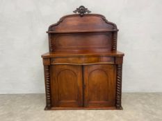 A 19th century mahogany chiffonier side cabinet with frieze drawer and panel doors. H.139 W.104 D.