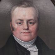 An early 19th century oil on canvas laid on board, portrait of a gentleman. 44 x 36cm