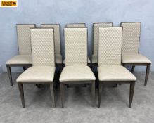 A set of eight contemporary Italian eco-leather upholstered, simulated oak 'Medea' dining chairs