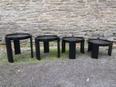 Gianfranco Frattini for Cassina, a model 780 nest of tables, 1960's in lacquered beech with