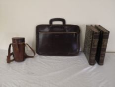 An Aspinal of London leather briefcase, China Illustrated in two leather bound volumes and early