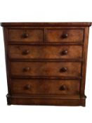A 19th century mahogany chest of drawers. H.115 W.116 D.55cm.
