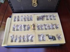 A collection of King & Country hand painted soldiers and figures, boxed and as new. H.33 W.51 D.