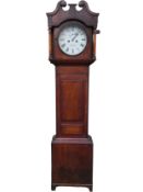 A Georgian oak longcase clock with eight day movement and a painted dial by Adam Liddell, Liverpool,