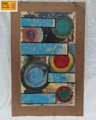 George Holt (1924-2005), a contemporary abstract mixed media painting with collage on board,