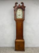 An early 19th century oak longcase or grandfather clock by John Weston with 8 day movement having