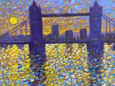 Paul Stephens (b.1957), a framed oil on panel, Tower Bridge, signed bottom right with inscription to