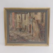 Gaetan Dumas (1879-1950), an early 20th century Impressionist oil on canvas depicting a street scene