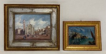 An early to mid 20th century oil on canvas view of the Campo Santa Maria Gloriosa dei Frari by