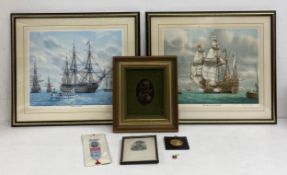 Nelson interest: A mixed collection to include a pair of contemporary lithographs, a 19th century