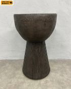 A contemporary painted plaster 'Ronan' side or occasional table by Abigail Ahern. H.67 Dia.40cm