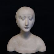 A composite resin figural bust after the original 15th century Renaissance marble sculpture