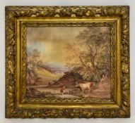 A 19th century watercolour after the original painting titled 'A Landscape with Cattle and Figures