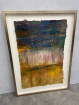 Robin Richmond (b.1951), a contemporary abstract mixed media painting on handmade pulp paper