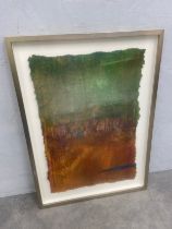 Robin Richmond (b.1951), a contemporary abstract mixed media painting on handmade pulp paper