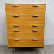 A 1970s vintage Stag Fineline chest of drawers. H.111 W.76 D.47cm.