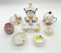 A mixed collection of miniature porcelain items to include a Chinese eggshell bowl, a Coalport 'Toll