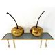 A pair of decorative composite cherries in a gold lacquered finish. H.46cm. - Image 1 of 11
