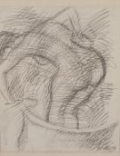 A framed and glazed pencil nude study, indistinctly signed. 65 x 58cm