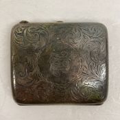 A 1940s sterling silver hallmarked cigarette case with gilt interior by W. H. Leather & Son,