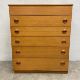 A mid-century teak dressing chest of drawers with hinged top enclosing a fitted interior with - Image 1 of 6