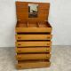 A mid-century teak dressing chest of drawers with hinged top enclosing a fitted interior with - Image 3 of 6